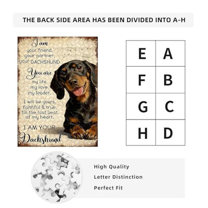1000 Pieces Jigsaw Puzzles for Adults, I Am Your Friend Your Partner Your Dachshund Art Puzzle, Stress Relief Concentration Training Brain Teaser Puzzle 29.5x19.7 Inch - color: Wooden Puzzle13, size: 1000 Piece pcs