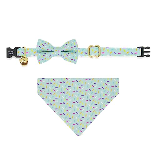 Ultra Joys Breakaway Cat Collar - Boy & Girl Kittens - Bell & Bowtie Birthday Small - color: Birthday-Whole Set, size: Small