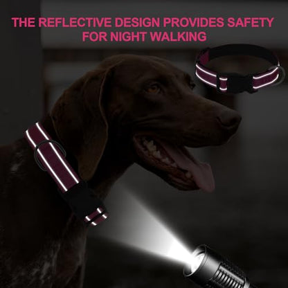 Dog Collars Adjustable for Small Dogs,Heavy Duty Waterproof Dog Collar with Quick Release Buckle,Girl Boy Female Male Reflective Nylon Dog Collar with Soft Neoprene Padded,S,Rose - color: Rose, size: Small