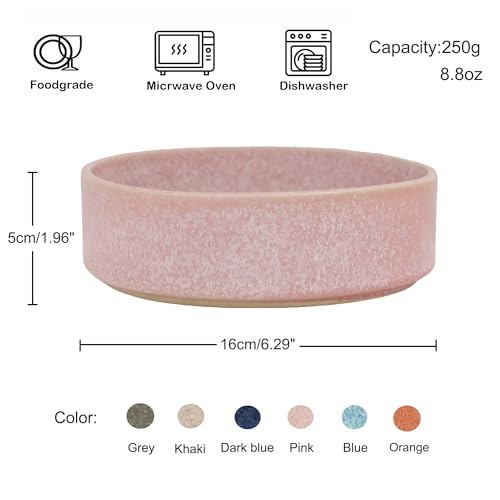 Ceramic Slow Feeder Bowl, 6.69 x 5.7 inches, Elevated Design with Paw Pattern, for Cats and Small Dogs (Pink) - color: Pink