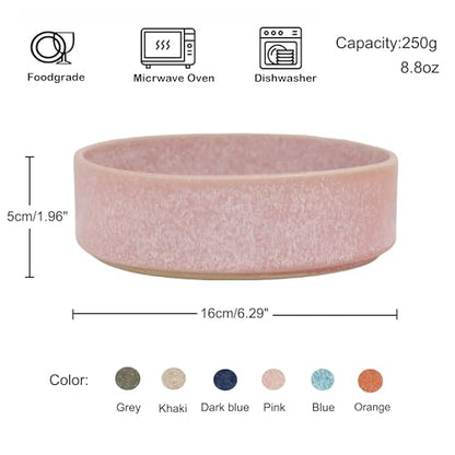 Ceramic Slow Feeder Bowl, 6.69 x 5.7 inches, Elevated Design with Paw Pattern, for Cats and Small Dogs (Pink) - color: Pink