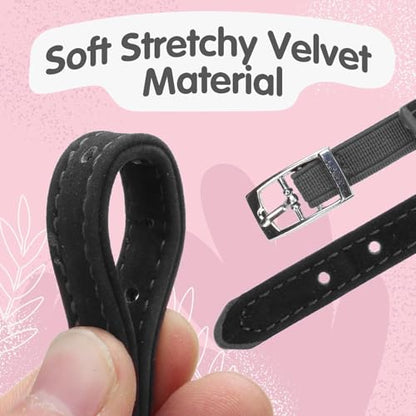 BINGPET 2 Pack Diamond Cat Collar with Bells and Safety Belt, Adjustable Soft Velvet Kitten Collar with Bling Heart Jewelry, Cute Black & Pink Cat Collars for Girls & Boys(Neck Girth 8"-10") - color: Pink & Black(Heart), size: Neck Girth 8"-10"