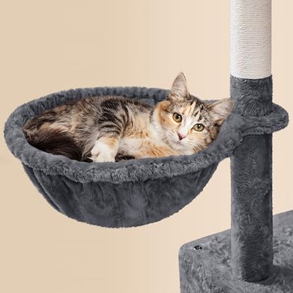 Yaheetech 73inch Cat Tree, Cat Stand Furniture with Scratching Posts Perches Hammock as Indoor Kittens Activity Center - color: Dark Gray, size: 73in