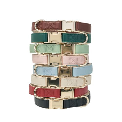 Soft Classic Leather Dog Collar Heavy Duty Padded Collars with Metal Buckle for Puppy Small Medium Dogs (Black,M) - color: Black, size: Medium