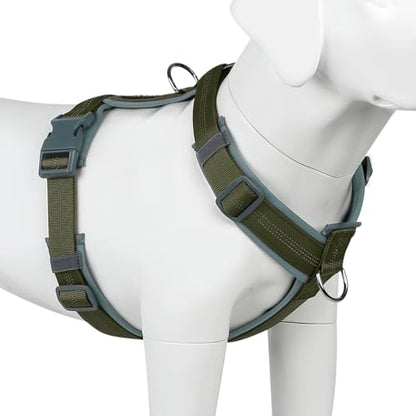 Plutus Pet No Pull Dog Harness, Adjustable Nylon Harness with Soft Padding, Reflective and Heavy Duty Dog Harness for Small, Medium, Large Dogs(Ranger Green, XS) - color: Ranger Green, size: XS
