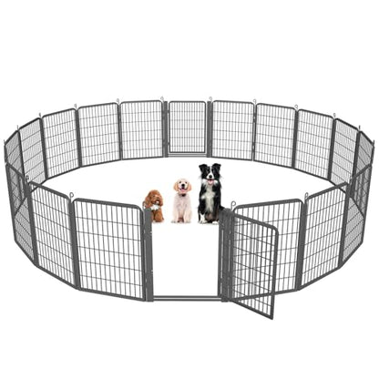 Low Threshold Dog Playpens Fence Indoor, 40 inch 20 Panels Heavy Duty Metal Outdoor Pet Playpen for Large/Medium/Small Dogs, Tall Dog Play Exercise Pens Outside - color: 20 Panels-40 Inch
