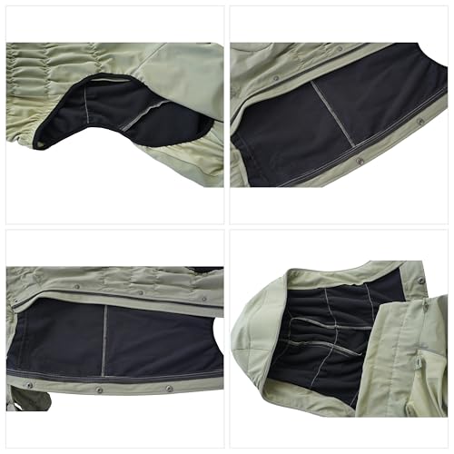 LOVELONGLONG Fleece-Lined Dog Raincoat with Removable Hood – Waterproof Winter Full Body Dog Jacket – Windproof Snowproof Cold-Weather Suit – Green-F XXS - color: Sage Green Fleeced, size: XXS (Back 9")