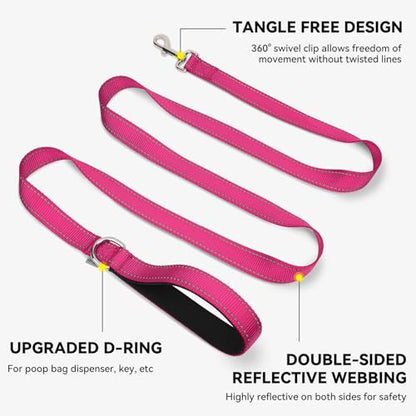 Joytale Dog Leash, 4 FT Double-Sided Reflective, Padded Handle Nylon Heavy Duty Leashes for Small Dogs Walking, Hotpink - color: Hotpink, size: 4 ft Narrow