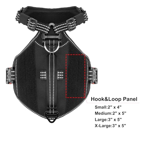 ICEFANG GN8 Tactical Dog Harness with 4X Metal Buckles for Small Sized Dogs,Reflective in Training Walking K9 Vest,No-Pull Front Leash Clip,Adjustable Pet Harness (Black, Small (Pack of 1)) - color: Black, size: Small (Pack of 1)