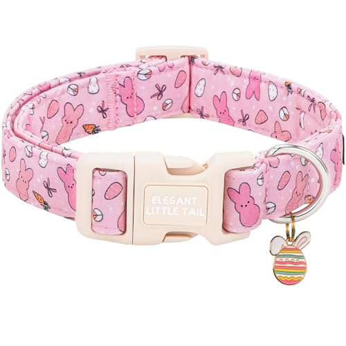 Elegant little tail Easter Dog Collar, Bunny Pattern Pet Collar Spring Holiday Girl or Boy Adjustable Pet Collars with Sturdy Quick Release Buckle for X-Small Dogs - color: Easter Bunny, size: X-Small (Pack of 1)