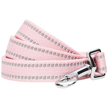 Blueberry Pet Essentials Matching Dog Collar & Leash Set | Pastel Reflective Adjustable Collar with 4 ft Lead for Large Dogs, Baby Pink - color: Baby Pink, size: Large