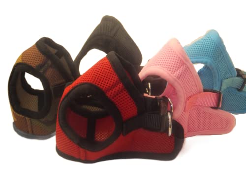 Soft No Pull Step-in Dog Harness Small Dog XXS XS Vest for Teacup, Chihuahua, Yorkie, Pomeranian Dog Vest Harness for Puppy Comfy Red Mesh for Puppies (LG 16"-17.5" 9-12 lbs) - color: Red, size: Lg 16"-17.5" 9-12 Lbs