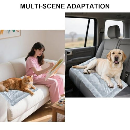 Comfortable Cat Bed With Anti- Slip Bottom, Winter Snowflakes Dog Crate Cushion Dog Kennel Pad Flat Bed Ultra Soft Cat Sleeping Mat For Indoor& Outdoor Sofa Cars, Machine Washable 36 × 24 inch - size: 36 × 24 inch