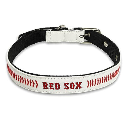 MLB Dog Collar Boston RED SOX New Signature PRO PVC-Leather Premium Pet Collars Extra Tough & Durable! Super Stylish! Size: Medium Adjustable 16-20" Length x 1" Width - color: Boston Red Sox, size: Medium