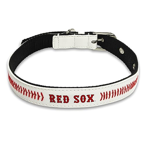 MLB Dog Collar Boston RED SOX New Signature PRO PVC-Leather Premium Pet Collars Extra Tough & Durable! Super Stylish! Size: Small Adjustable 12-15" Length x 0.75" Width - color: Boston Red Sox, size: Small