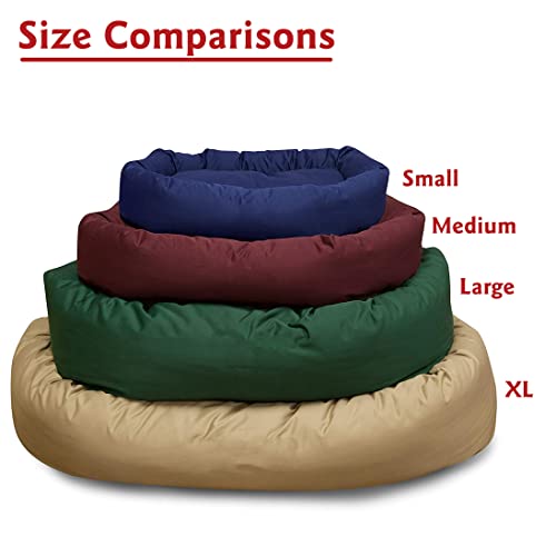 Majestic Pet Dog Bagel Calming Bed, 40x29x9in, Soft Round Pet Bed with Spine Support, Fluffy Donut Dog Bed, Large, Gray - color: Gray