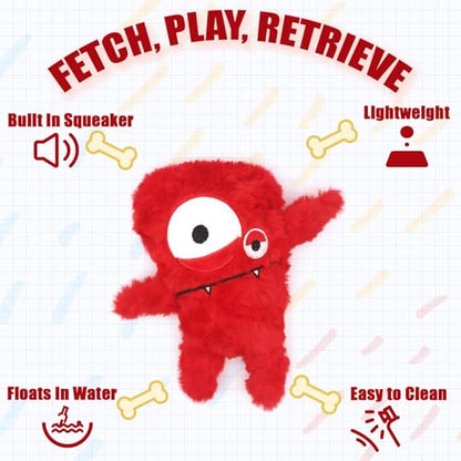 Squeaky Dog Toy, Plush Stuffed Dog Toy Keep Them Busy Tug of War Dog Chew Toy for Small Medium Large Dogs (Red) - color: Red