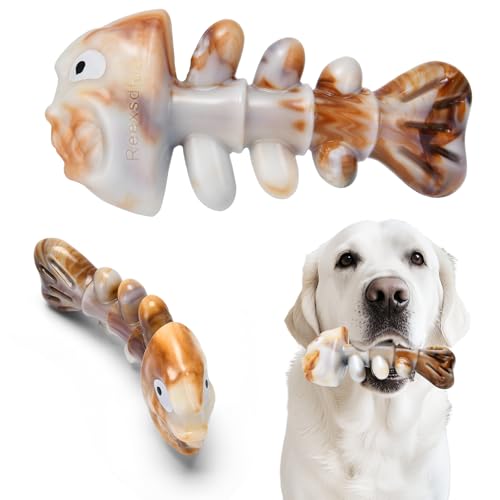 Tough Dog Toys Indestructible Dog Toys for Aggressive Chewers Real Beef Flavored, Dog Bone for Medium/Large Dogs Breed,Keep Your Dog Busy - color: Beef-flavored (brown)