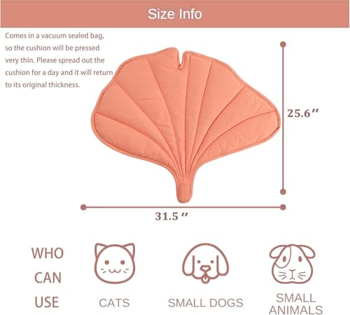 Letalong 31 X 25 Inch Leaf Shaped Cotton Cat Bed Pad, Warming Cat Mat, Pet Warming Pad for Cats, Warmer Mat for Feral and Indoor Cats, 2025 Enlarged and Thickened Leaf Beds - color: Pink