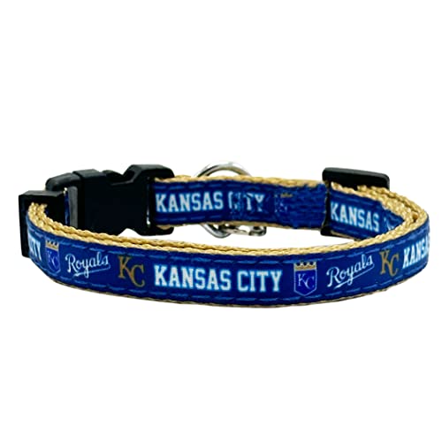 MLB CAT Collar Kansas City Royals Satin Baseball Team Cat Collar with Bell for Dogs & Cats - color: Kansas City Royals
