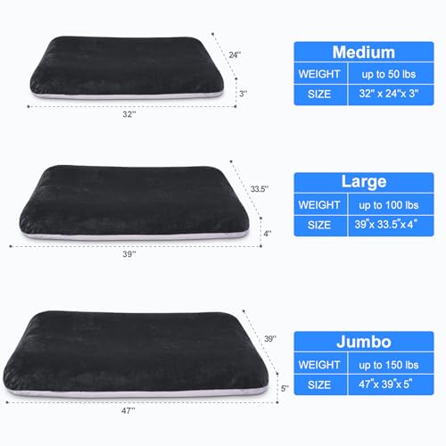 Super Soft Large Dog Bed Orthopedic Pet Beds 30 Inch Washable Anti Slip Dog Sleeping Mattress with Removable Cover, Dark Grey M - color: Dark Grey, size: 32.0"L x 24.0"W x 3.0"Th