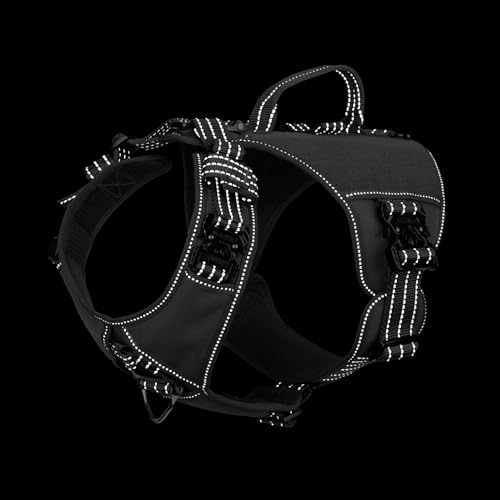 ICEFANG GN8 Tactical Dog Harness with 4X Metal Buckles for Small Sized Dogs,Reflective in Training Walking K9 Dog Vest,No-Pull Front Leash Clip,Adjustable Pet Harness (Grey, Small (Pack of 1)) - color: Grey, size: Small (Pack of 1)