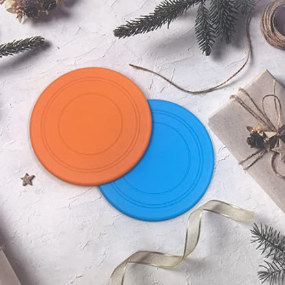 coldchill 7 Inch Dog Flying Disc, Puppy Flyer Toy React Faster Training Interactive Toys for Small Medium Dog, Lightweight Durable and Water Resistant Floating Saucer (Blue+Orange) - color: Blue+Orange