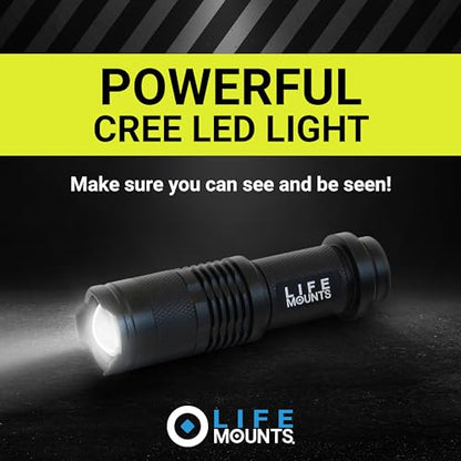 Life Mounts Firefighter Helmet Light - 3.5"x1.5", White LED - 360° Rotation Side Mount Hard Hat Light - Quick Detach & Handheld Fire Helmet Flashlight - Weatherproof Headlamp for Hard Hat Brim - color: White LED, size: 3.5"x1.5" - Tactical Helmet Light