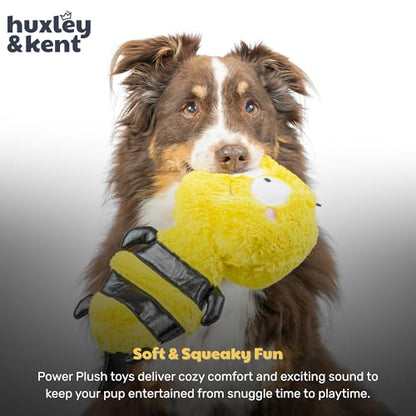 Huxley & Kent Funny Dog Toy w/Squeaker – Power Plush Squeaky Dog Toys for Small, Medium & Large Dogs – Soft Stuffed Animal for Indoor Play & Fetch - Slappies® Buzz Bee, Small - size: Small, style: Buzz Bee