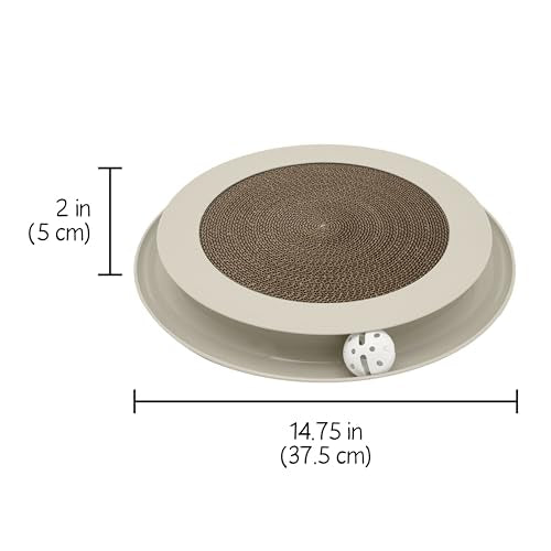 Kitty City Round Swat Ball Track Cat Toy with Scratcher, Interactive Toy for Cats and Kittens, Tan - color: C) Large Scratcher