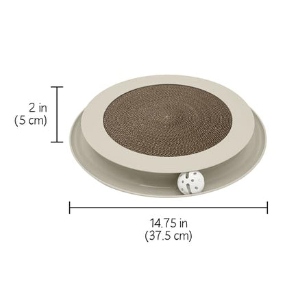 Kitty City Round Swat Ball Track Cat Toy with Scratcher, Interactive Toy for Cats and Kittens, Tan - color: C) Large Scratcher