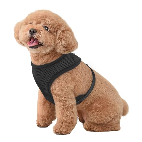 MoNiBloom Dog Harness for Small Sized Dog, Soft Puppy Padded Vest for Walking, Running, Training - Black, S - color: Black, size: S