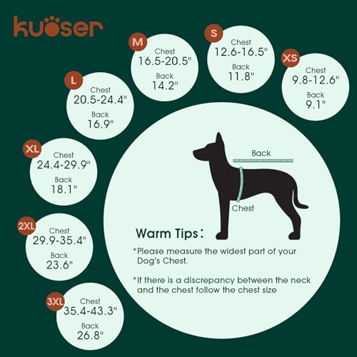Kuoser Dog Jacket, Winter Dog Coats for Medium Dogs, Reflective Doggie Cold Weather Coats Pet Clothes, Puppy Snow Jacket for Frech Bulldog, Boston Terrier, Warm Hunting Vest, Orange M