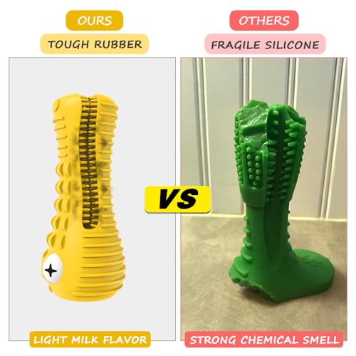 Cutiful Dog Toys for Aggressive Chewers Large Medium Breed, Indestructible Dog Chew Toys, Squeaky Interactive Tough Extremely Durable, Dogs Toothbrush Toys to Keep Them Busy - color: yellow