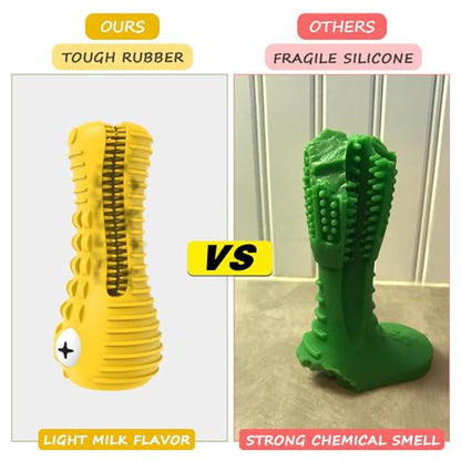 Cutiful Dog Toys for Aggressive Chewers Large Medium Breed, Indestructible Dog Chew Toys, Squeaky Interactive Tough Extremely Durable, Dogs Toothbrush Toys to Keep Them Busy - color: yellow
