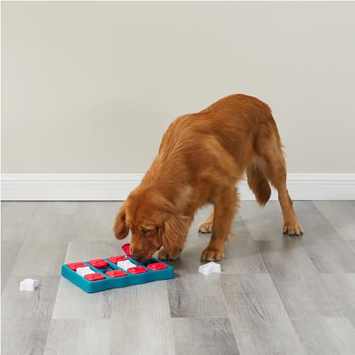 Outward Hound by Nina Ottosson Dog Brick – Interactive Treat Puzzle Enrichment Toy, Level 2 Intermediate - color: Dog Brick (Red, White, Blue)
