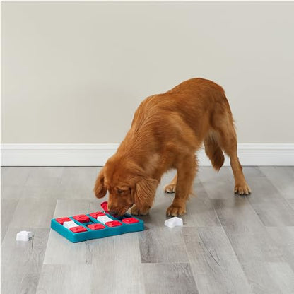 Outward Hound by Nina Ottosson Dog Brick – Interactive Treat Puzzle Enrichment Toy, Level 2 Intermediate - color: Dog Brick (Red, White, Blue)