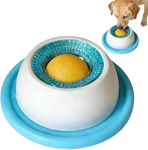 Dog Licking Bowl, Dog Lick Ball, Interactive Slow Feeder & Anxiety Relief Treat Dispenser with Non-Slip Base for Puppy Kitten Mental Stimulation.