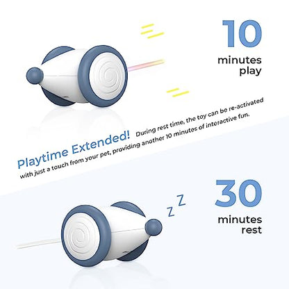 Cheerble Interactive Cat Toys for Indoor Cats, Automatic Cat Toy with LED Lights, Wicked Mouse Toys, Kitten Toys, Pet Toys, Smart Electric Cat Toy, USB Rechargeable, Auto On/Off… (Blue) - color: Blue
