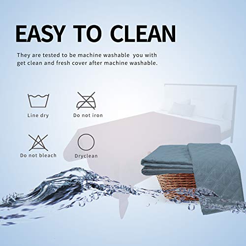 Easy-Going 100% Waterproof Dog Bed Cover, Non-Slip Pet Blanket for Furniture, Washable Couch Cover, Repleasement Sofa Cover (52X82 in,Light Blue) - color: Light Blue, size: 52x82 in
