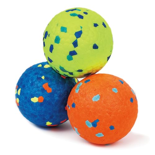 Indestructible Dog Balls for Aggressive Chewers, E-TPU Durable Fetch Balls for Large Medium Dogs, Outdoor Indoor, Pool Play, Puppy Birthday Gifts, (2.5 Inch, Pack of 3) - color: Multi-colored-3Pack, size: Small
