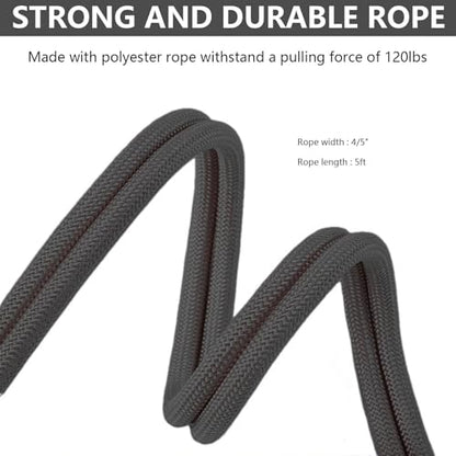 DomKim Heavy Duty Double Hands-Free Dog Rope Lead for Small Medium Large Dogs, Dog Leash 4.6 FT with Comfortable Padded Handle, Long Crossbody Waist Leashes for Puppy (Black) - color: Black