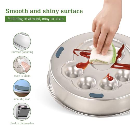 Stainless Steel Slow Feeder Dog Bowls – Non-Slip Metal Dog Bowl for Large & Medium Breeds, Puppy Puzzle Feeder – 2 Cup Capacity for Small to Big Pets – Durable Slow Feed Dog & Cat Food Dish - color: Paw