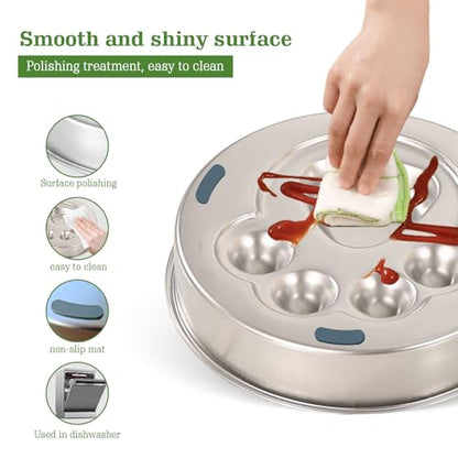 Stainless Steel Slow Feeder Dog Bowls – Non-Slip Metal Dog Bowl for Large & Medium Breeds, Puppy Puzzle Feeder – 2 Cup Capacity for Small to Big Pets – Durable Slow Feed Dog & Cat Food Dish - color: Paw