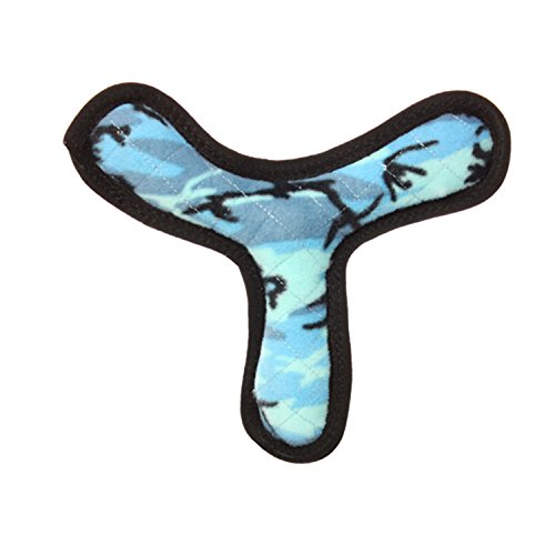 TUFFY - World's Tuffest Soft Dog Toy -Ultimate Boomerang Camo Blue-Squeakers-Multiple Layers.Made Durable, Strong & Tough.Interactive Play(Tug, Toss & Fetch).Machine Washable & Floats - color: Camo Blue, style: Bowmerang