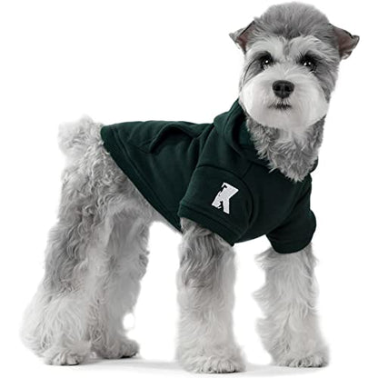 Dog Hoodie Fleece Puppy Clothes Warm Sweater with Hat for Small Dogs Cat Hooded Shirt Kitten Pet Basic Sweatshirt with Pocket Doggie Soft Winter Coat Apparel (Green; M) - color: Green, size: M-(6~9lb) | Chest(~15.3")