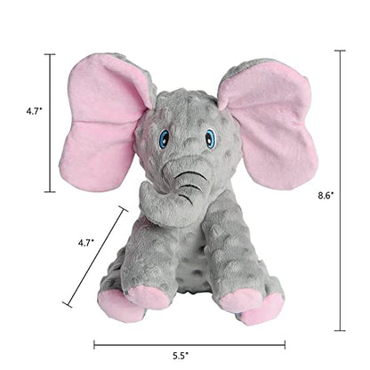 DODODOLA Dog Toys Puppy Toys Cute Squeaky Elephant Dog Toy with Crinkle Paper Stuffed Plush Animal to Keep Them Busy for Small Medium Large Dogs - color: Gray Elephant