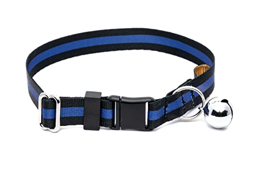 Country Brook Petz - Thin Blue Line Cat Collar - Camouflage Collection Featuring Rugged Designs - color: Thin Blue Line