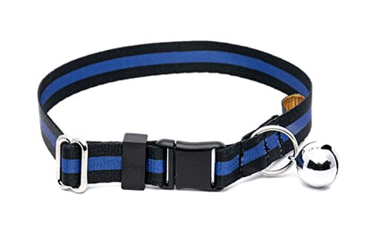 Country Brook Petz - Thin Blue Line Cat Collar - Camouflage Collection Featuring Rugged Designs - color: Thin Blue Line