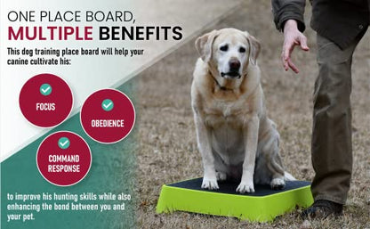 HUNTMARK Dog Training Place Board - Durable Hunting Dog Training Platform - Non-Skid Surface and Nonslip Feet - Stackable, Portable Agility Platform - Modern Puppy Trainer Equipment (Optic Yellow) - color: Optic Yellow